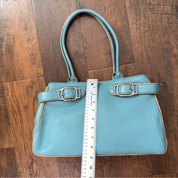 COLE HAAN teal blue textured leather purse, NWOT - Picture 14 of 16